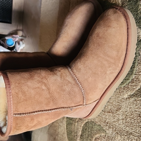 UGG Tan Suede Shearling Boots - Picture 3 of 6